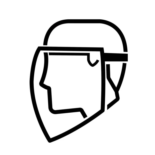 Gesichtsschild Erforderliches Schwarzes Symbol Vektorillustration Isolieren Auf Weißem Hintergrundetikett Eps10 — Stockvektor