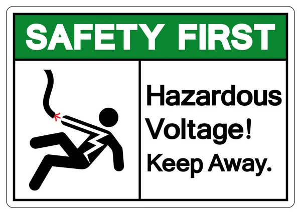 Seguridad Primer Voltaje Peligroso Mantener Lejos Signo Símbolo Ilustración Vectores — Archivo Imágenes Vectoriales