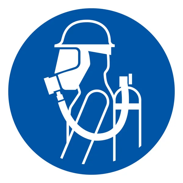 Wear Breathing Apparatus Must Worn Area Symbol Sign Vector Illustration — Stock Vector