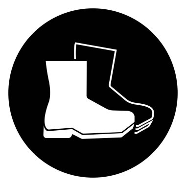 Güvenli Ayakkabı Sembol İşareti, Vektör İllüzyonu, Beyaz Arkaplan Etiketinde İzole Edilmiş. EPS10