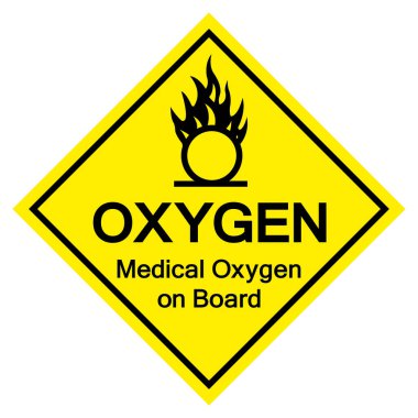 Oksijen Sembol İşareti, Vektör İllüstrasyonu, Beyaz Arkaplan Etiketinde İzole EPS10.