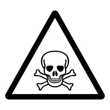 Skull Hazadous Kimyasal Sembol İşareti, Vektör İllüzyonu, Beyaz Arkaplan Etiketinde İzole Edilmiş. EPS10