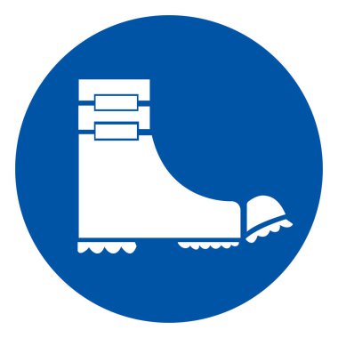 Ayak Koruma Sembolü İşareti, Vektör İllüzyonu, Beyaz Arkaplan Etiketinde İzole EPS10.