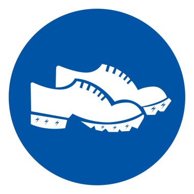 İletken Ayakkabılar Sembol İşareti, Vektör İllüzyonu, Beyaz Arkaplan Etiketinde İzole Edilme. EPS10