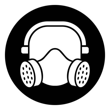 Solunum Koruyucu Sembol İşareti, Vektör İllüstrasyonu, Beyaz Arkaplan Laboratuvarında İzole Edilmiş. EPS10