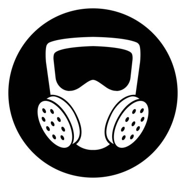 Solunum Koruyucu Sembol İşareti, Vektör İllüstrasyonu, Beyaz Arkaplan Laboratuvarında İzole Edilmiş. EPS10