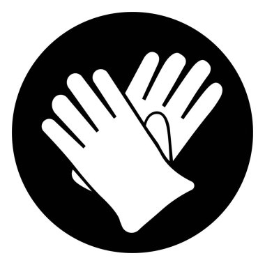 Lastik Eldiven Koruma Sembol İşareti, Vektör İllüstrasyonu, Beyaz Arkaplan Etiketinde İzole Edin. EPS10