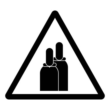 Sıkıştırılmış Gaz Sembol İşareti, Vektör İllüzyonu, Beyaz Arkaplan Etiketinde İzole EPS10.