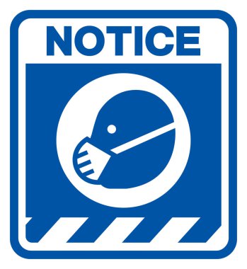 Dikkat, Solunum Koruyucu Sembol İşareti, Vektör İllüstrasyonu, Beyaz Arkaplan Laboratuvarında İzole Edilmiştir. EPS10