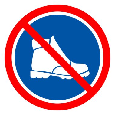 Güvenli Ayakkabı Sembol İşareti, Vektör İllüzyonu, Beyaz Arkaplan Etiketinde İzole Edin. EPS10