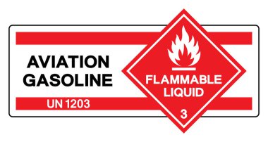 Havacılık Gasloline BM 1203 Sembol İşareti, Vektör İllüstrasyonu, Beyaz Arkaplanda İzolasyon, Etiket. EPS10