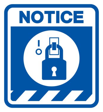 Enerji Devleti Sembol İşaretinde Kilitlenme Bildirisi, Vektör İllüstrasyonu, Beyaz Arkaplan Laboratuvarında İzole Edilmiştir. EPS10