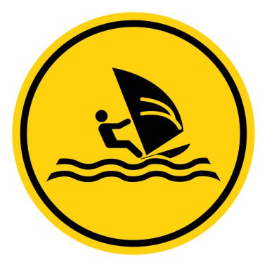 Windsurfing Sembol İşareti, Vektör İllüstrasyonu, Beyaz Arkaplan Laboratuvarında Tecrit. EPS10
