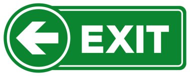 Çıkış Oku Sol Sembol İşareti, Vektör İllüstrasyonu, Beyaz Arkaplan Etiketinde İzole EPS10