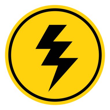 Yüksek Voltaj Sembol İşareti, Vektör İllüstrasyonu, Beyaz Arkaplan Etiketinde Tecrit. EPS10