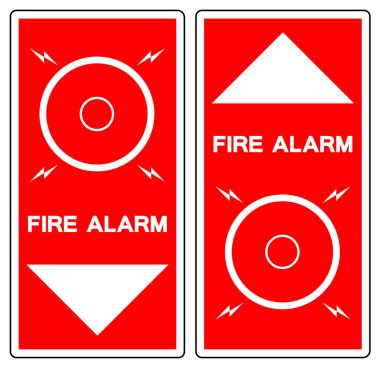 Yangın Alarmı Sembol İşareti, Vektör İllüzyonu, Beyaz Arkaplan Etiketinde İzole Edin. EPS10