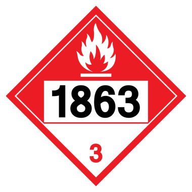 Yakıt Havacılığı NOS UN1863 Sembol İşareti, Vektör İllüstrasyonu, Beyaz Arkaplanda İzolasyon, Etiket .EPS10