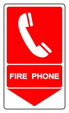 Ateş Telefonu Sembol İşareti, Vektör İllüstrasyonu, Beyaz Arkaplan Etiketinde İzole Edin. EPS10 