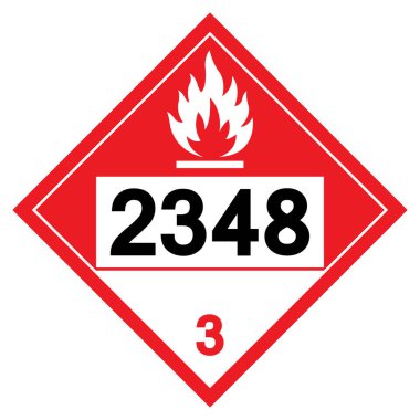 Yanıcı Sıvı NOS UN2348 Sembol İşareti, Vektör İllüstrasyonu, Beyaz Arkaplanda İzolasyon, Etiket .EPS10