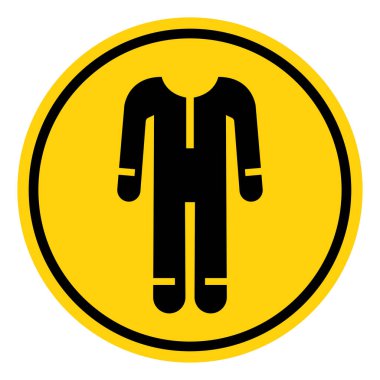 Koruyucu Giysi Sembol İşareti, Vektör İllüstrasyonu, Beyaz Arkaplan Etiketinde İzole EPS10.