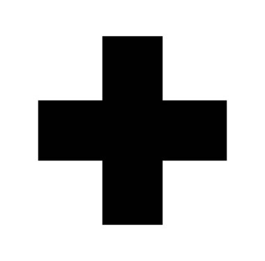 İlk Yardım İstasyonu Siyah Simge, Vektör İllüstrasyonu, Beyaz Arkaplan Etiketinde Tecrit. EPS10