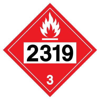 UN2319 Yanıcı Sıvı Sembol İşareti, Vektör İllüstrasyonu, Beyaz Arkaplanda İzole EPS10