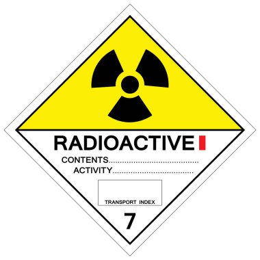 Radyoaktif I Sembol İşareti, Vektör İllüzyonu, Beyaz Arkaplanda İzole EPS10 Etiketi.