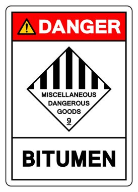 Tehlike Bitumen Sembol İşareti, Vektör İllüzyonu, Beyaz Arkaplanda İzolasyon, Etiket. EPS10