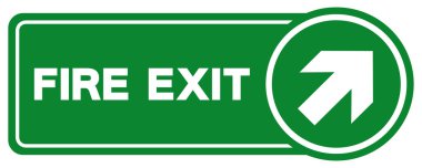 Çıkış Oku Çıkış İşaretini Ateşle, Vektör İllüstrasyonu, Beyaz Arkaplan Etiketinde İzole Et. EPS10