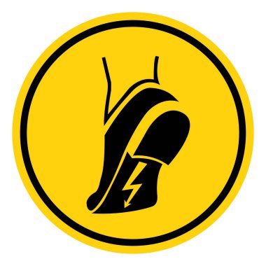 Anti Statik Ayakkabı Sembol İşareti, Vektör İllüstrasyonu, Beyaz Arkaplan Etiketinde Tecrit. EPS10