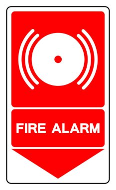 Yangın Alarmı Sembol İşareti, Vektör İllüzyonu, Beyaz Arkaplan Etiketinde İzole Edin. EPS10