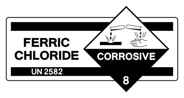 Ferric Chloride UN 2582 Symbol Sign, Vector Illustration, Isolate On White Background, Label. EPS10