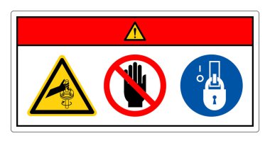 El Döndürme Sembol İşareti Tehlike İşareti, Vektör İllüstrasyonu, Beyaz Arkaplan Etiketinde Tecrit. EPS10