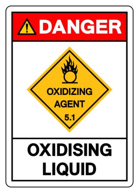 Tehlike Oksitleme Sıvı Sembol İşareti, Vektör İllüstrasyonu, Beyaz Arkaplanda İzolasyon, Etiket.EPS10