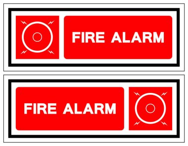 Yangın Alarm Sembolü İşareti, Vektör İllüstrasyonu, Beyaz Arkaplan Etiketinde Tecrit. EPS10