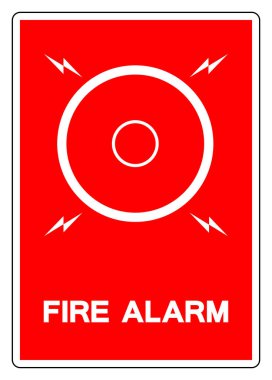 Yangın Alarmı Sembol İşareti, Vektör İllüzyonu, Beyaz Arkaplan Etiketinde İzole Edin. EPS10