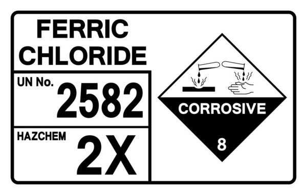 Ferric Chloride UN 2582 Symbol Sign, Vector Illustration, Isolate On White Background, Label. EPS10