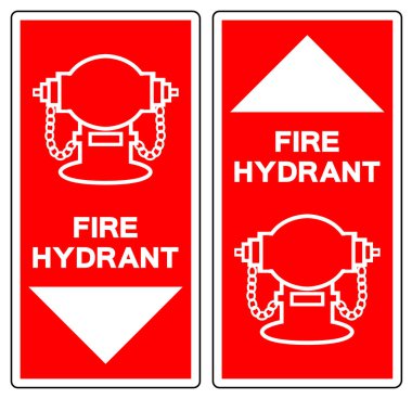 Yangın musluğu sembolü işareti, vektör illüstrasyonu, beyaz arka plan etiketinde izole etme. EPS10 