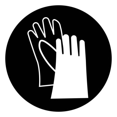 Lastik Eldiven Koruma Sembolü, Vektör İllüstrasyonu, Beyaz Arkaplan Etiketinde İzole Etki. EPS10