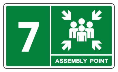 Montaj Noktası 7 Sembol İşareti, Vektör İllüzyonu, Beyaz Arkaplan Etiketinde İzole EPS10. 