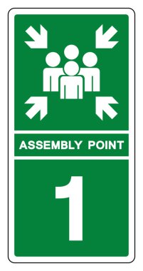 Montaj Noktası 1 Sembol İşareti, Vektör İllüzyonu, Beyaz Arkaplan Etiketinde İzole EPS10 