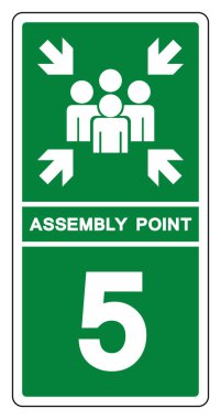 Montaj Noktası 5 Sembol İşareti, Vektör İllüzyonu, Beyaz Arkaplan Etiketinde İzole EPS10 