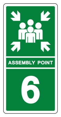 Montaj Noktası 6 Sembol İşareti, Vektör İllüzyonu, Beyaz Arkaplan Etiketinde İzole EPS10 