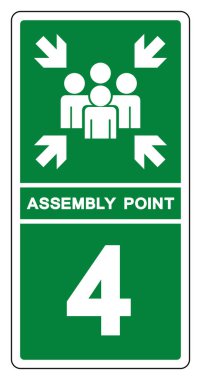 Montaj Noktası 4 Sembol İşareti, Vektör İllüzyonu, Beyaz Arkaplan Etiketinde İzole EPS10 