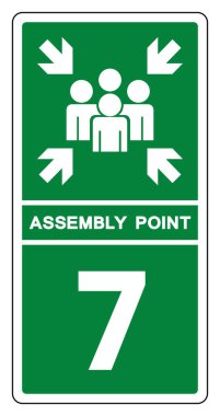 Montaj Noktası 7 Sembol İşareti, Vektör İllüzyonu, Beyaz Arkaplan Etiketinde İzole EPS10. 