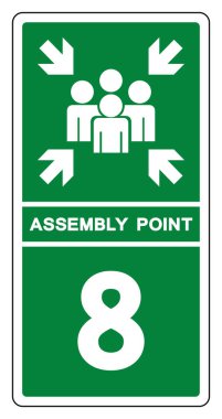 Montaj Noktası 8 Sembol İşareti, Vektör İllüzyonu, Beyaz Arkaplan Etiketinde İzole EPS10 