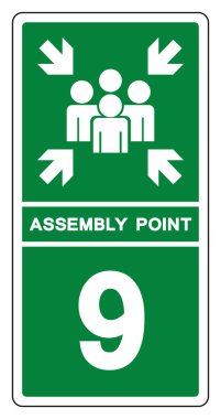 Montaj Noktası 9 Sembol İşareti, Vektör İllüzyonu, Beyaz Arkaplan Etiketinde İzole EPS10 