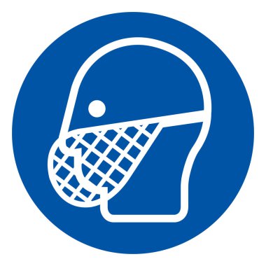 Sakal Kapağı Giyin Sembol İşareti, Vektör İllüzyonu, Beyaz Arkaplan Etiketinde İzole Et. EPS10