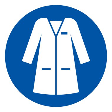 Laboratuvar Önlüğü Sembol İşareti, Vektör İllüzyonu, Beyaz Arkaplan Etiketi İzole Et. EPS10