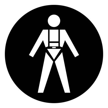 Tam Güvenlik Koşum İşareti Gerekli Sembol İşareti, Vektör İllüstrasyonu, Beyaz Arkaplan Etiketinde İzole Edilmiş. EPS10